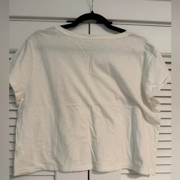 NWT Aerie White Seashell Print Crop Tee - Picture 3 of 3